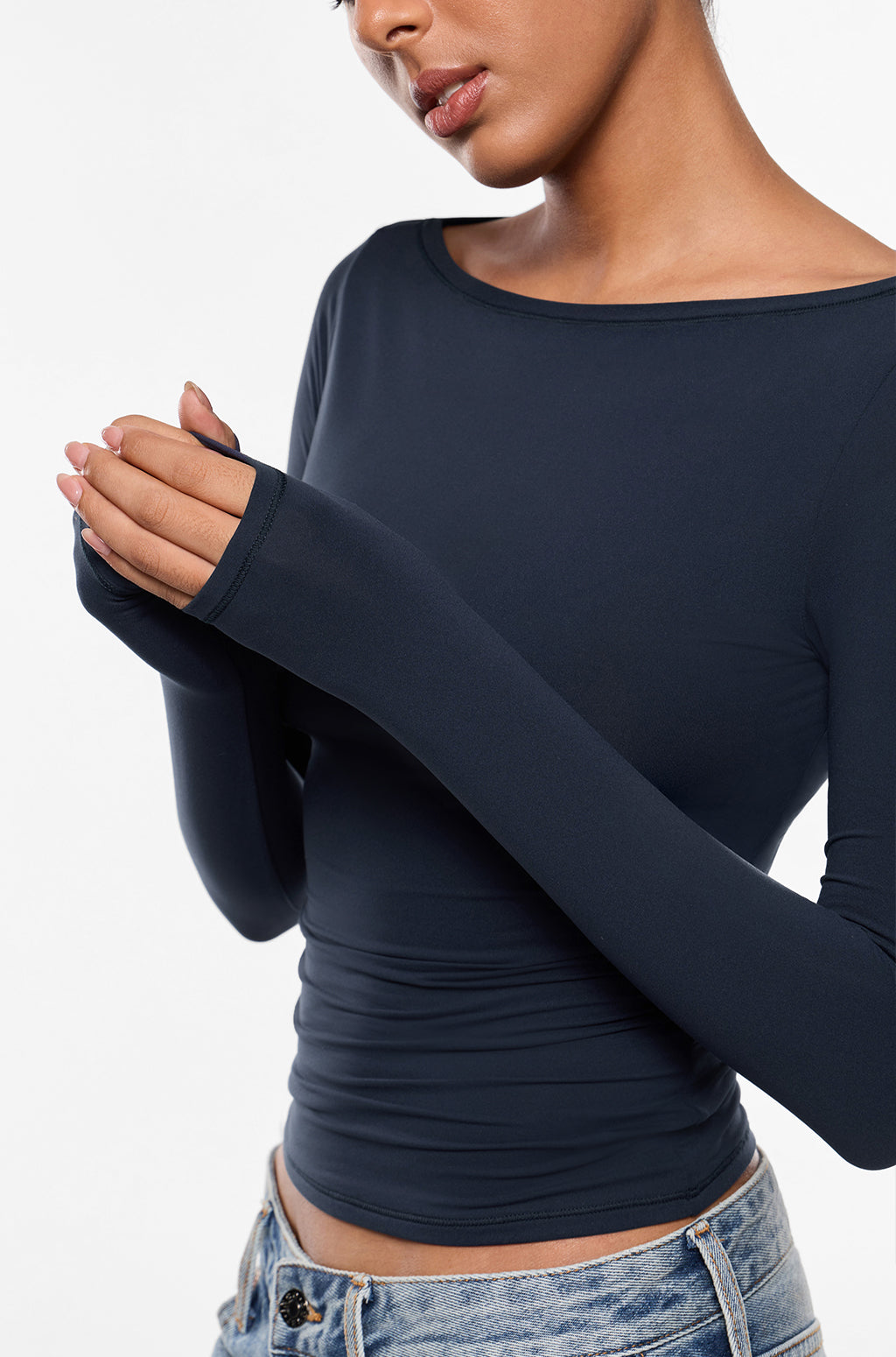 Inbarely® Ultra Boat Neck Long Sleeve Shirts