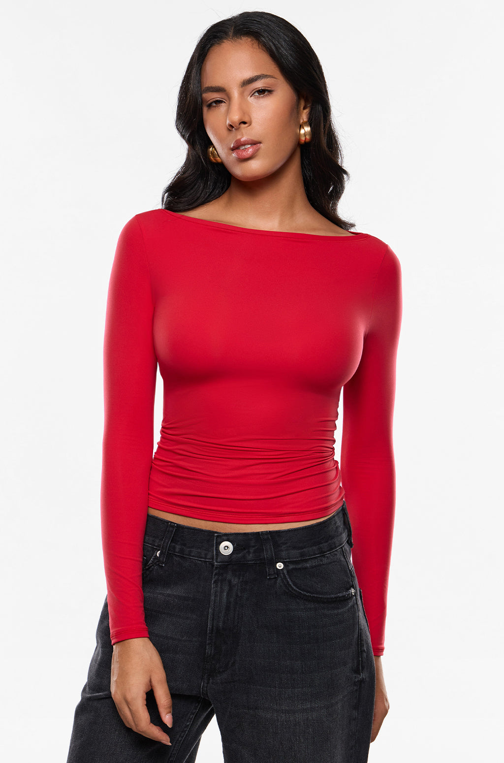 Inbarely® Ultra Boat Neck Long Sleeve Shirts