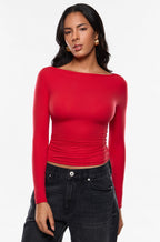 Inbarely® Ultra Boat Neck Long Sleeve Shirts
