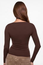 Airsoft Long Sleeve Square Neck Tops
