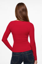 Airsoft Long Sleeve Square Neck Tops