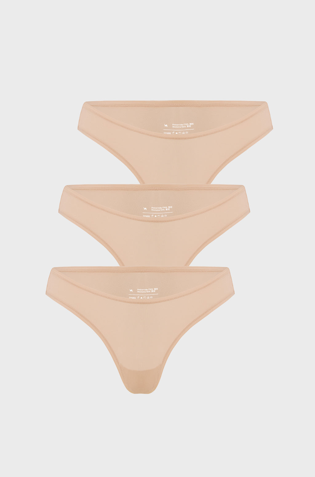 Inbarely® Soft V-shaped Low Rise Thongs 3 Pack