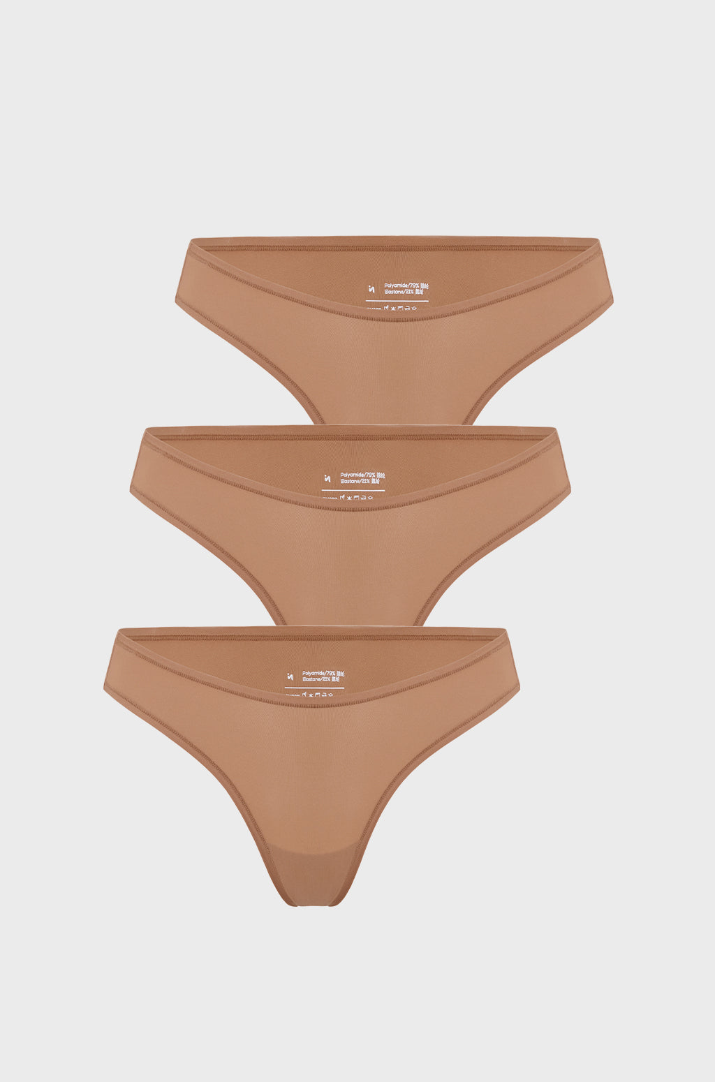 Inbarely® Soft V-shaped Low Rise Thongs 3 Pack