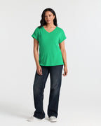 V Neck Batwing Relaxed T-Shirt
