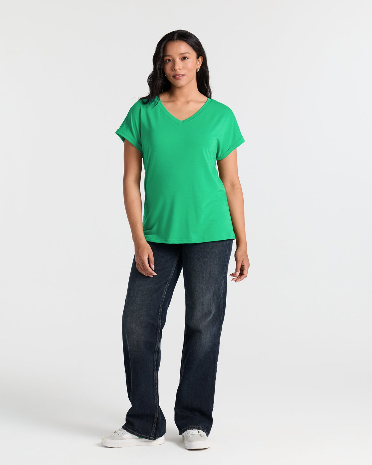 V Neck Batwing Relaxed T-Shirt