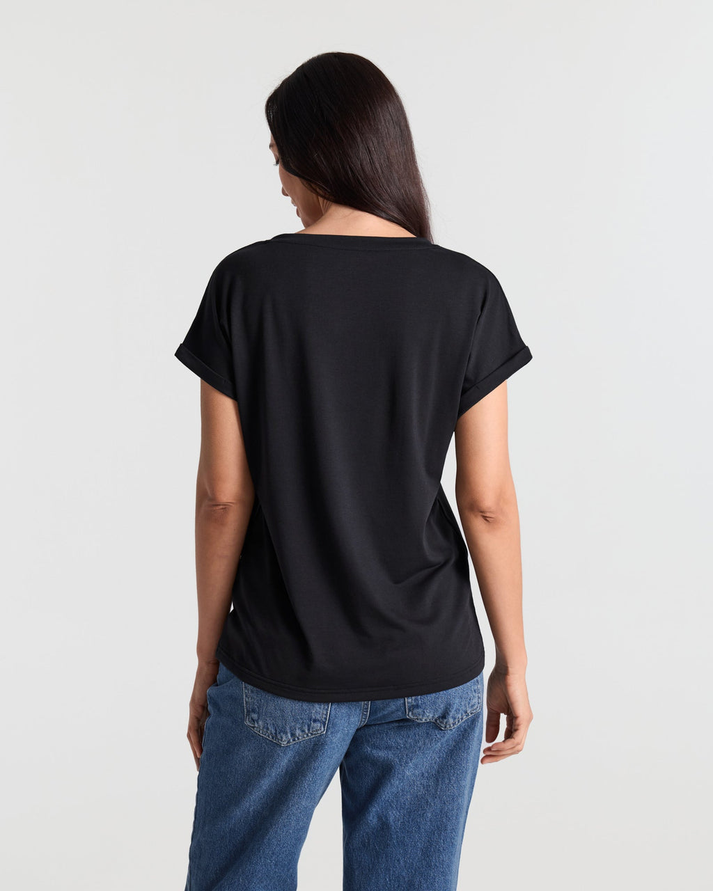 V Neck Batwing Relaxed T-Shirt