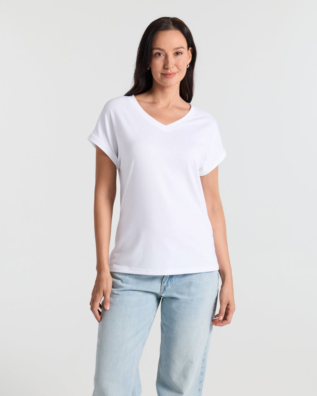 V Neck Batwing Relaxed T-Shirt