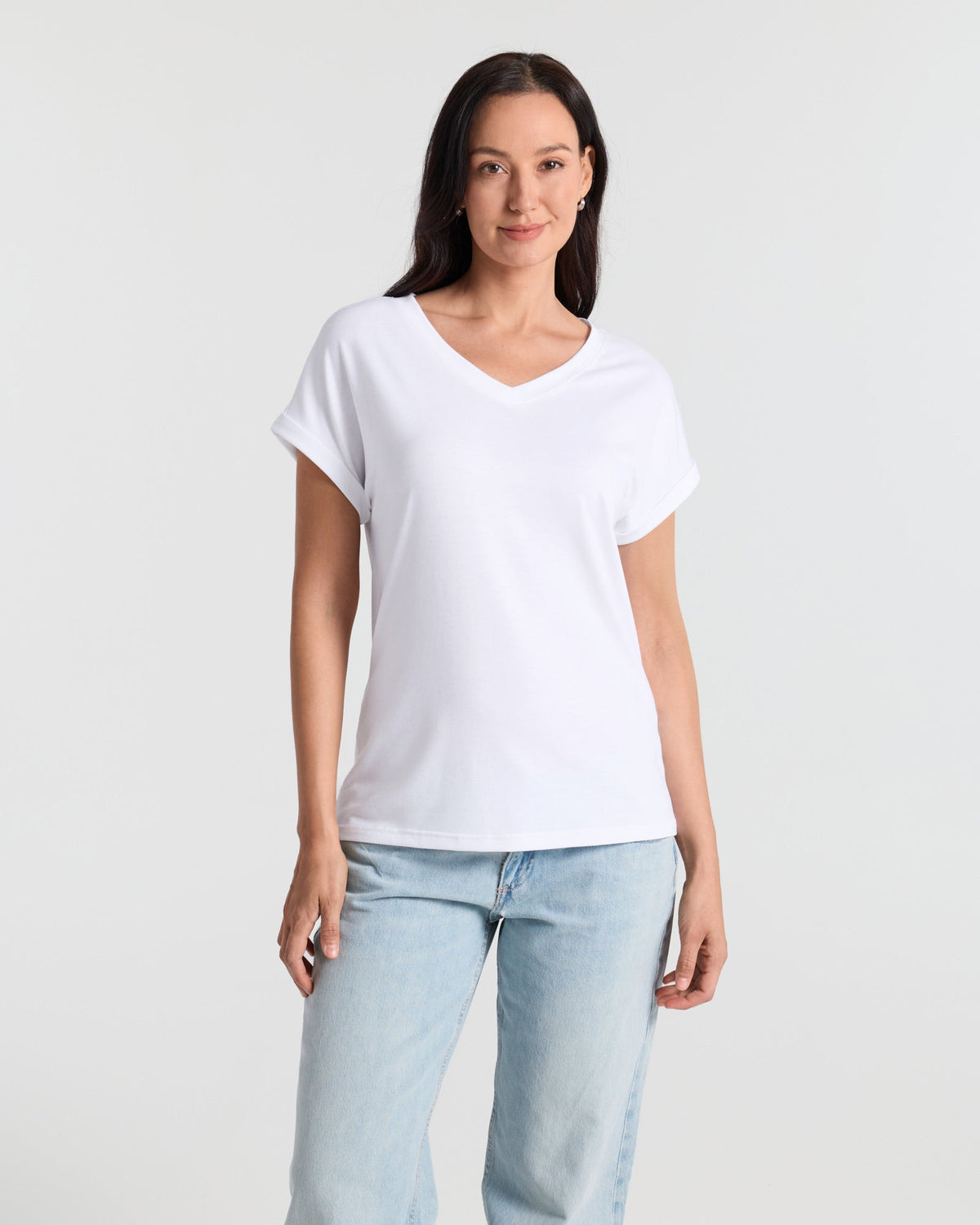 V Neck Batwing Relaxed T-Shirt