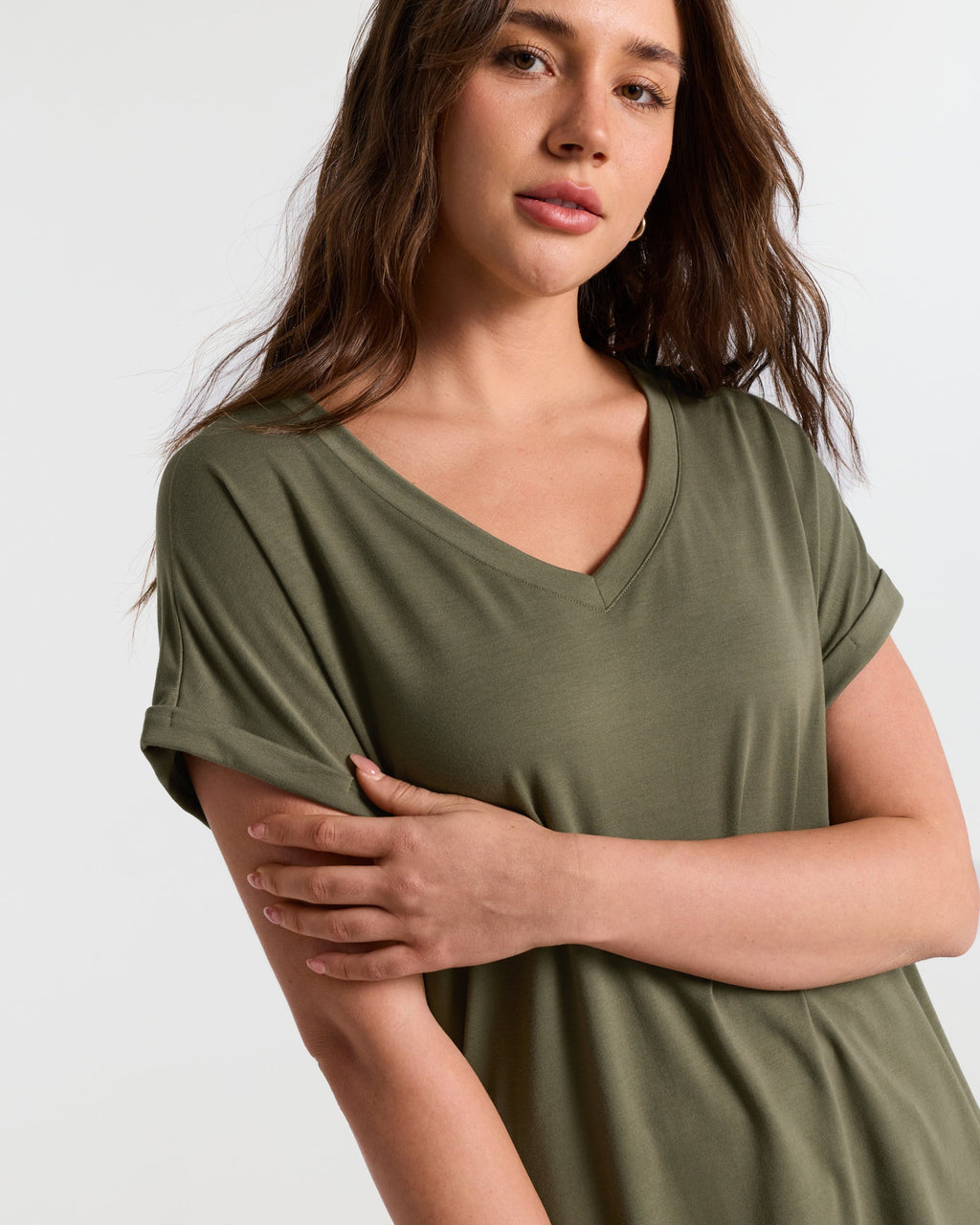 V Neck Batwing Relaxed T-Shirt