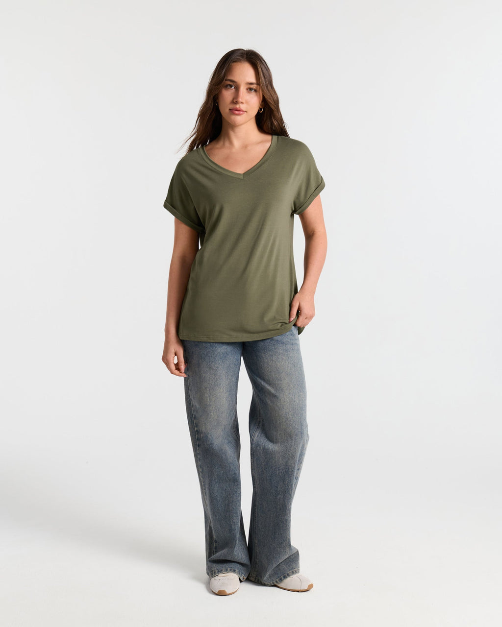 V Neck Batwing Relaxed T-Shirt