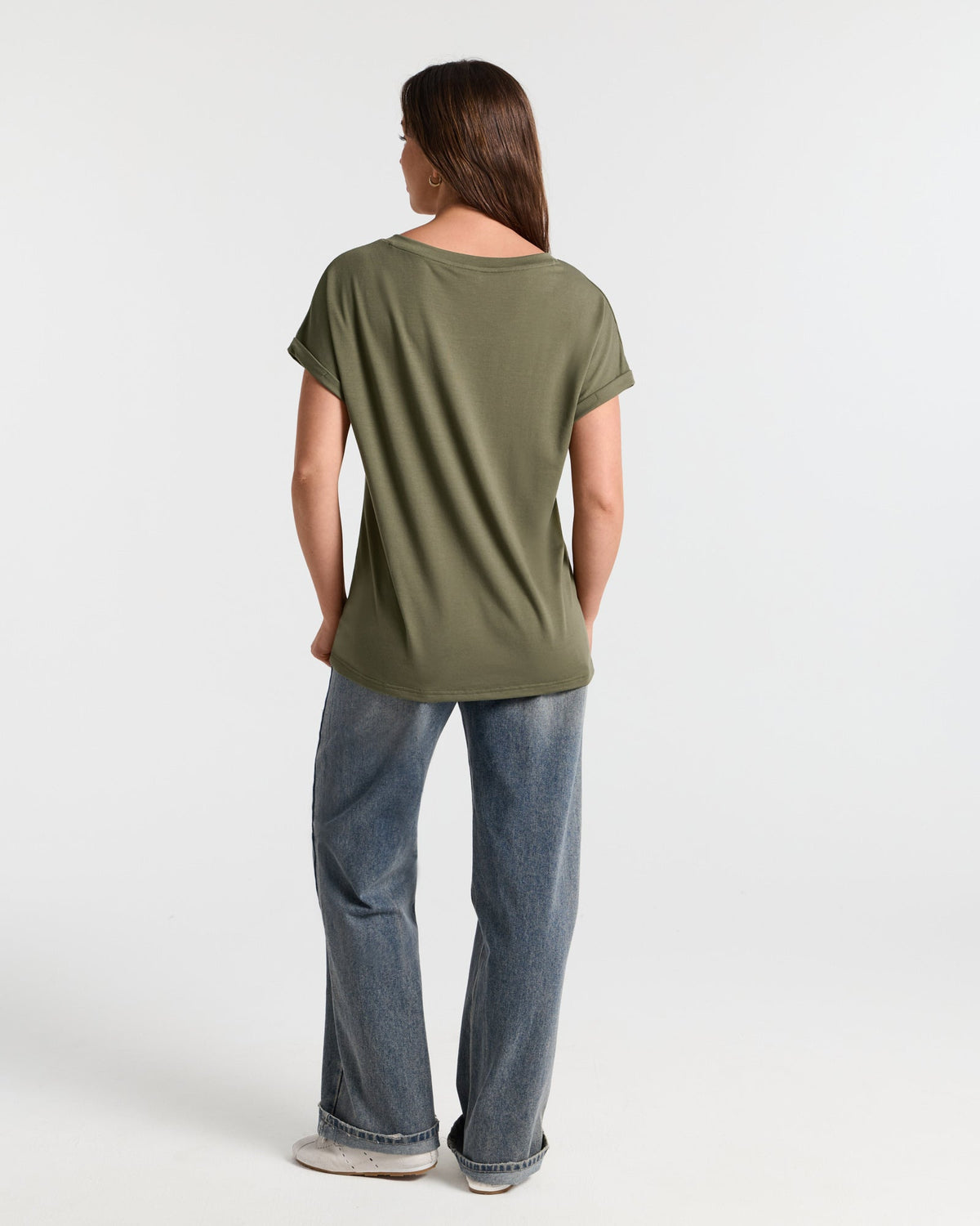 V Neck Batwing Relaxed T-Shirt