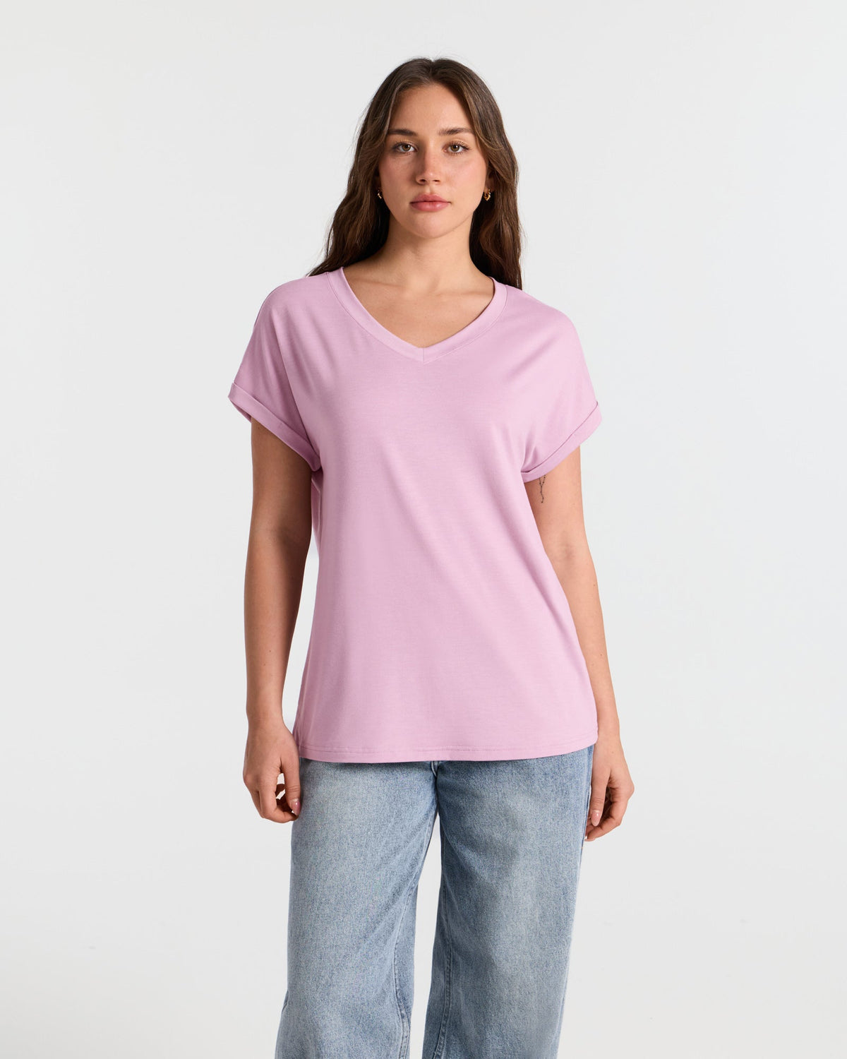 V Neck Batwing Relaxed T-Shirt