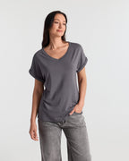 V Neck Batwing Relaxed T-Shirt