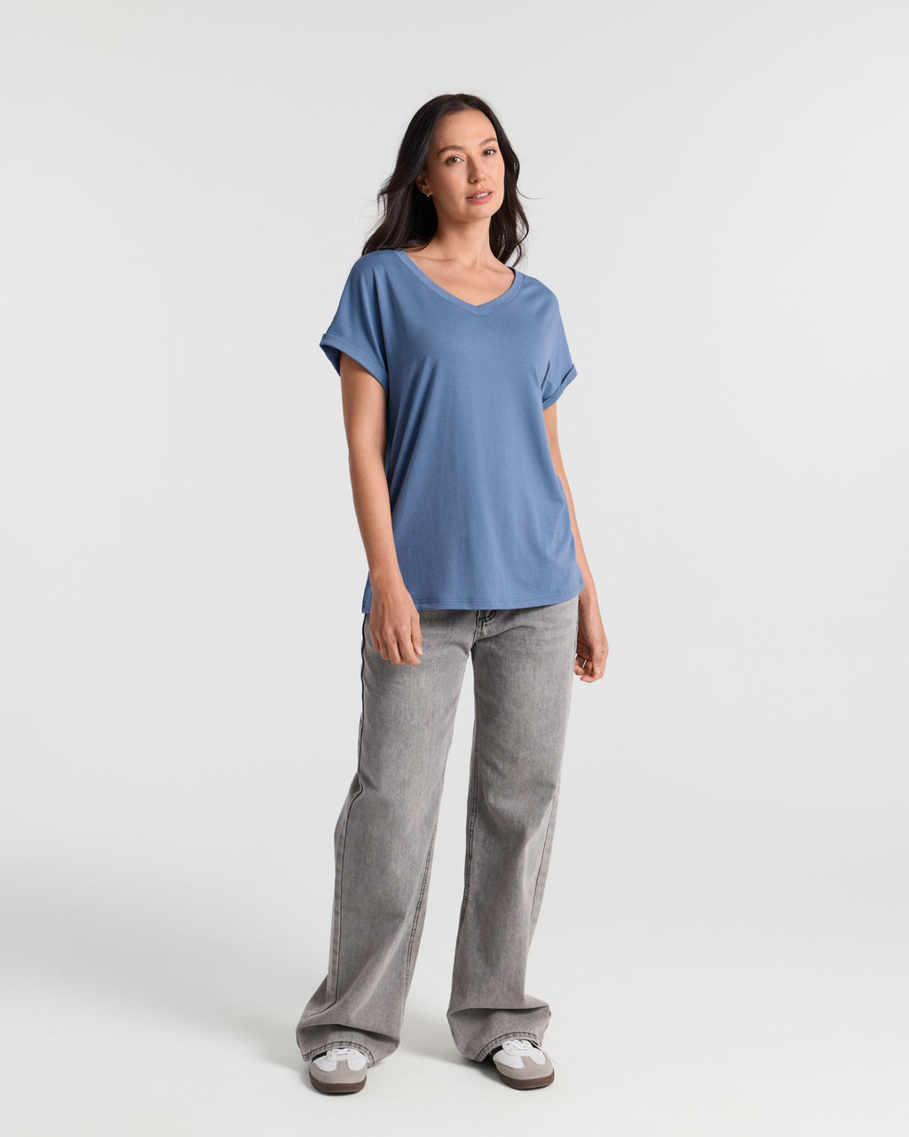 V Neck Batwing Relaxed T-Shirt