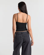 Spaghetti Straps Double Layer Crop Cami