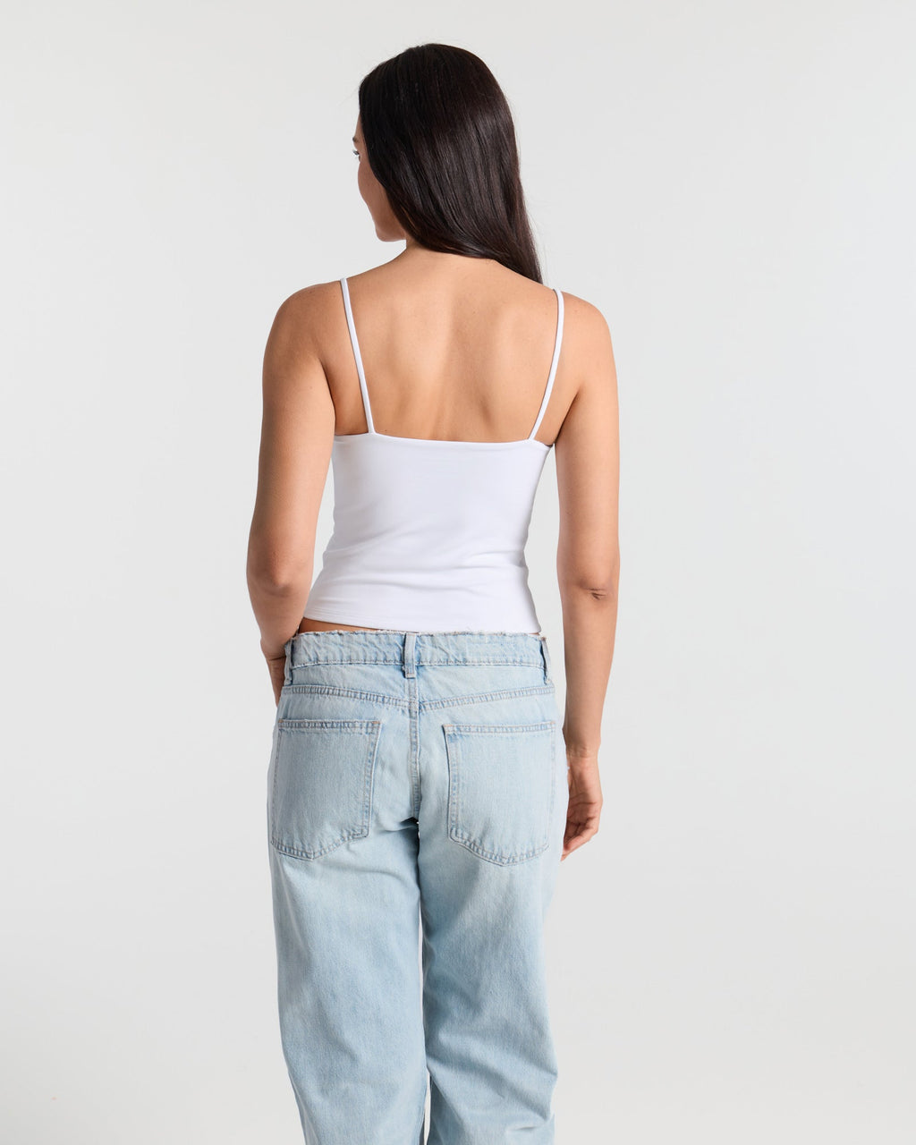 Spaghetti Straps Double Layer Crop Cami