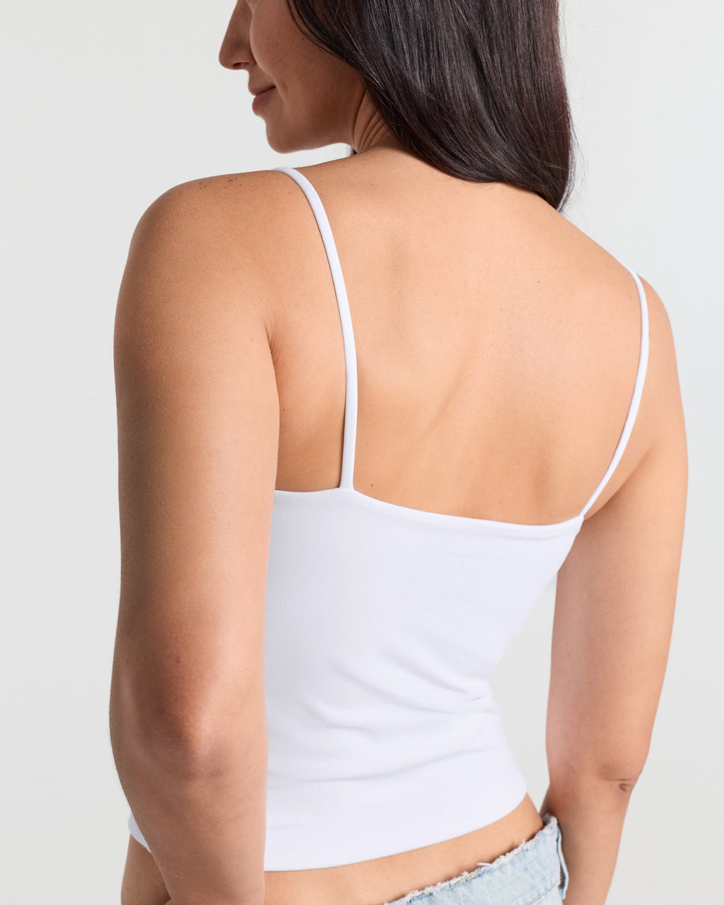 Spaghetti Straps Double Layer Crop Cami