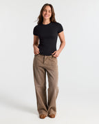 Ribbed Crew Neck Fitted T-Shirt