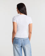 Ribbed Crew Neck Fitted T-Shirt