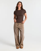 Ribbed Crew Neck Fitted T-Shirt