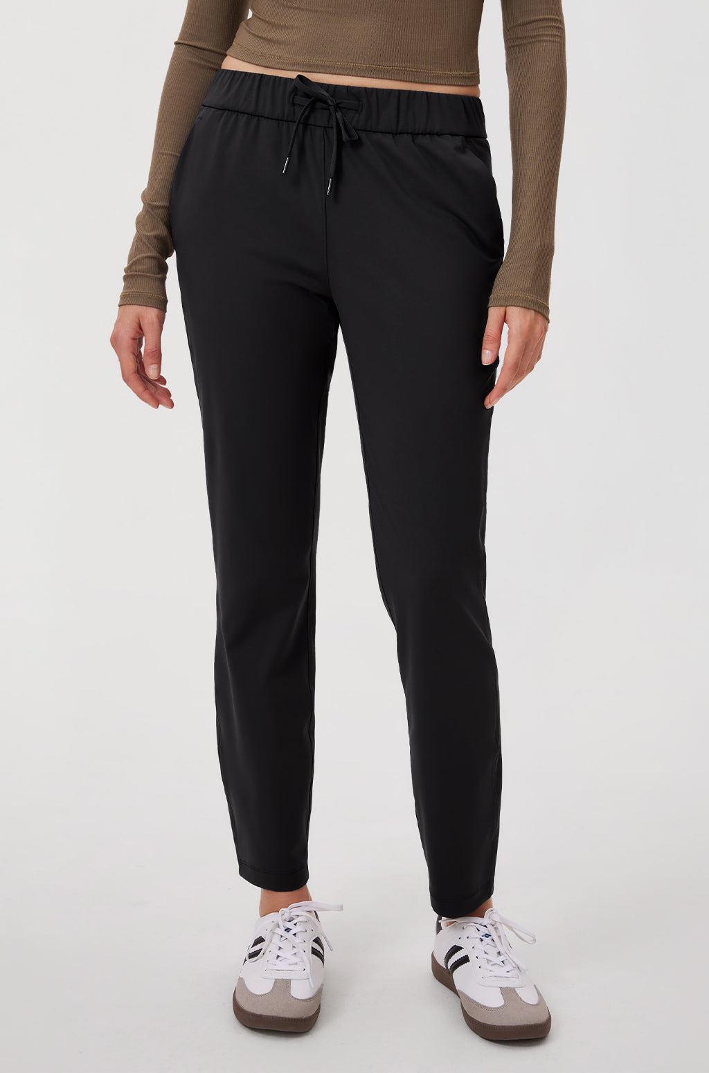 Stretch Drawstring 7/8 Pants with Pockets 27''