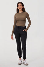 Stretch Drawstring 7/8 Pants with Pockets 27''