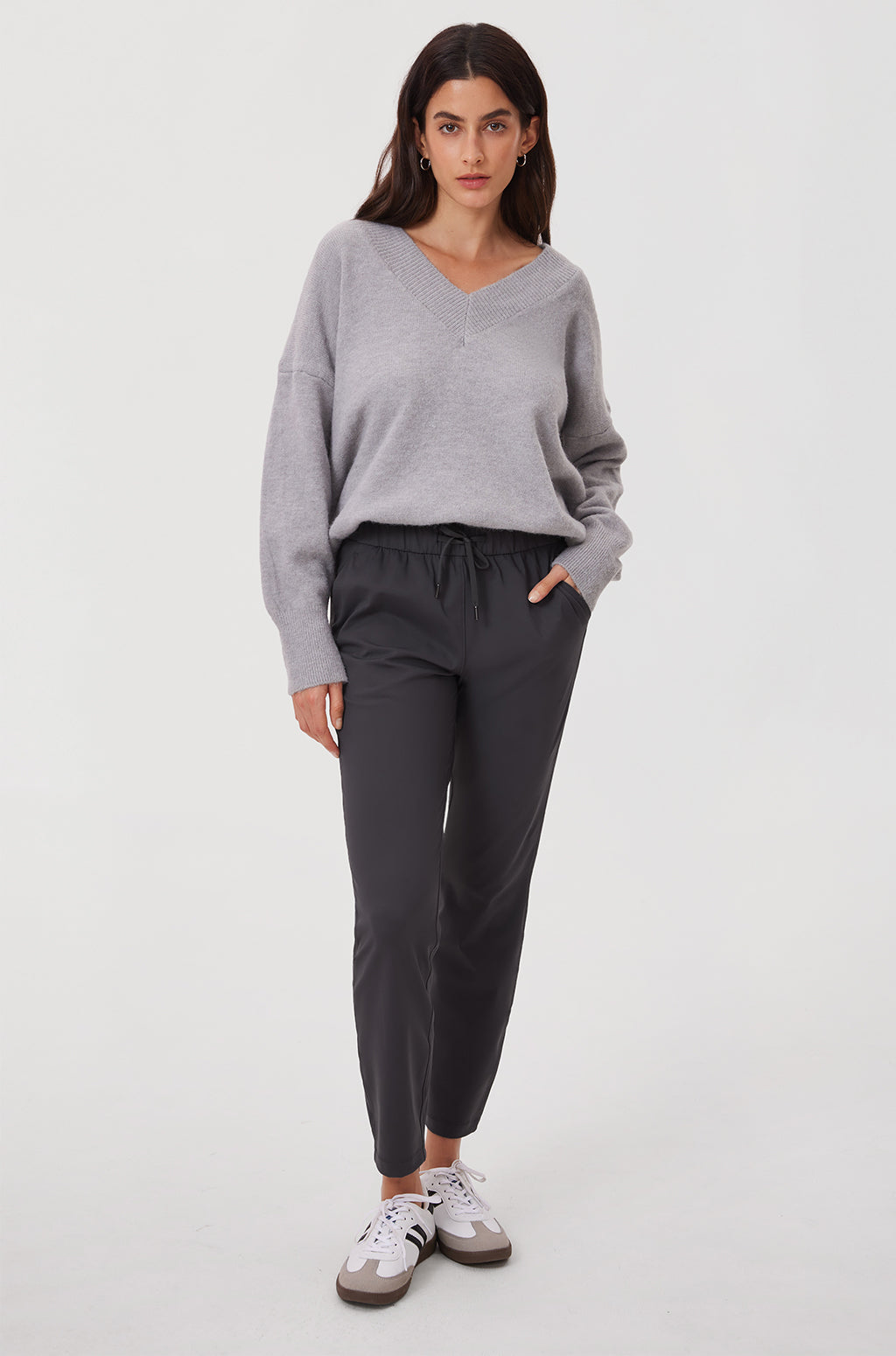 Stretch Drawstring 7/8 Pants with Pockets 27''