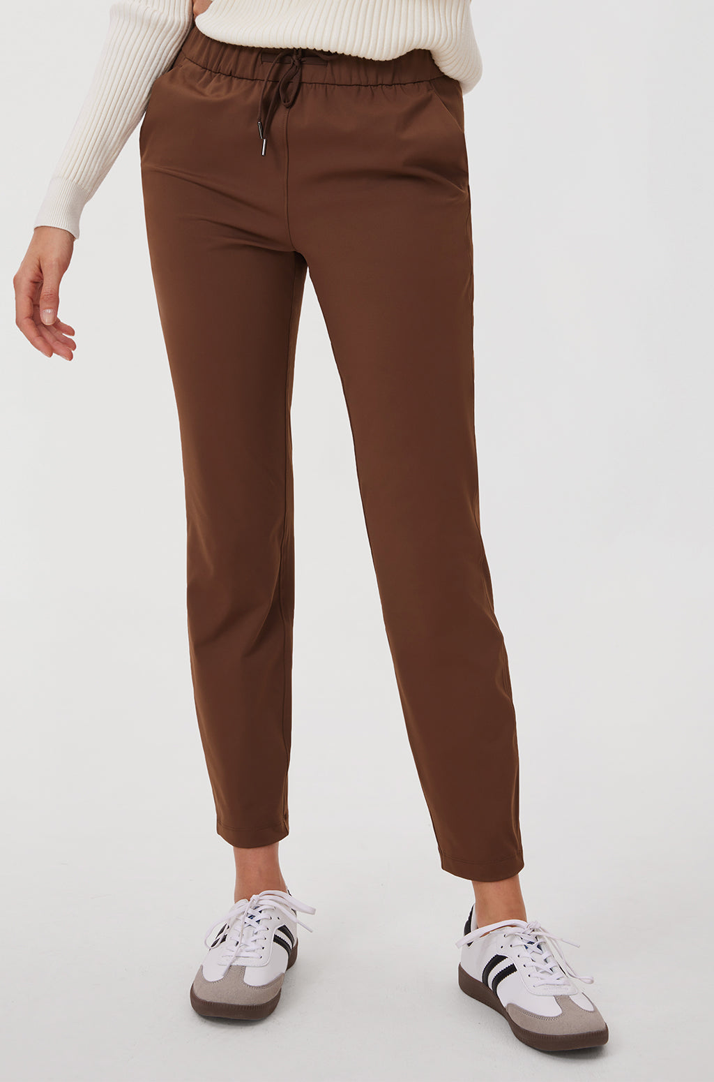 Stretch Drawstring 7/8 Pants with Pockets 27''