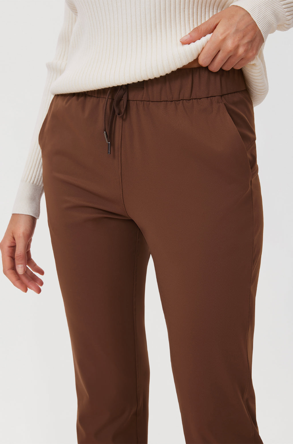 Stretch Drawstring 7/8 Pants with Pockets 27''