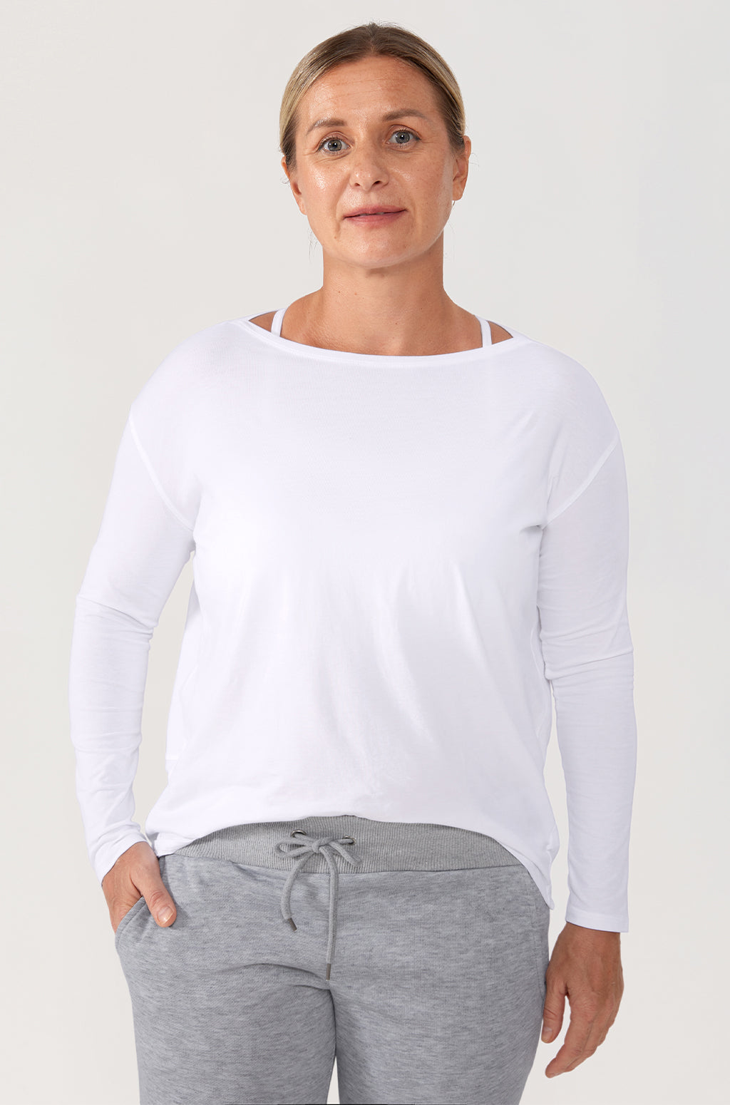 Pima Cotton Boat Neck Long Sleeve Shirts