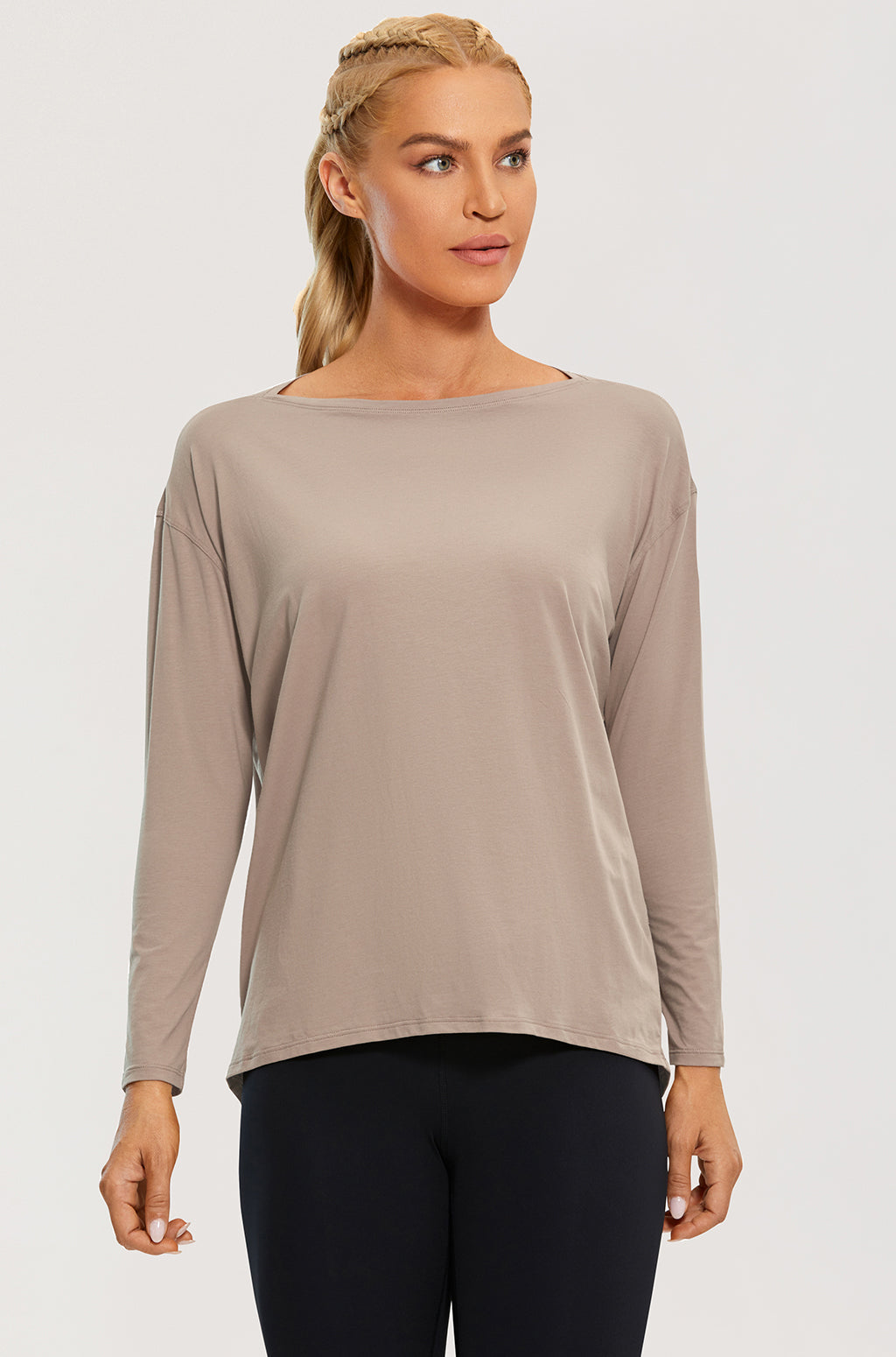 Pima Cotton Boat Neck Long Sleeve Shirts