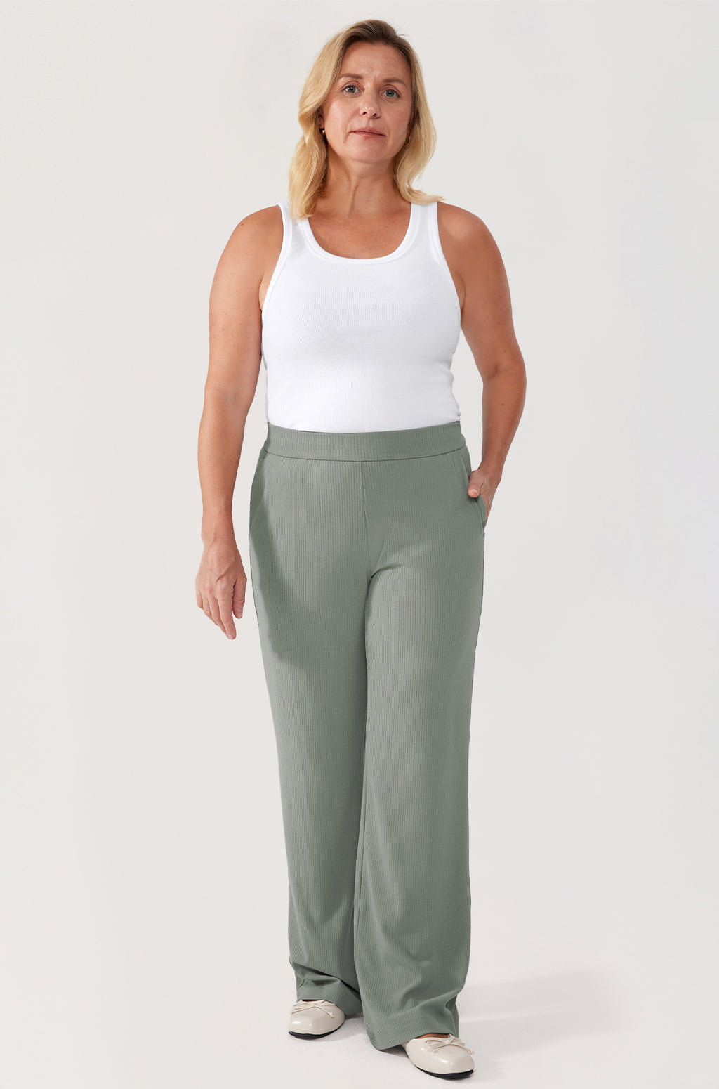 Ribbed Wide Leg Sweatpants 30.5"