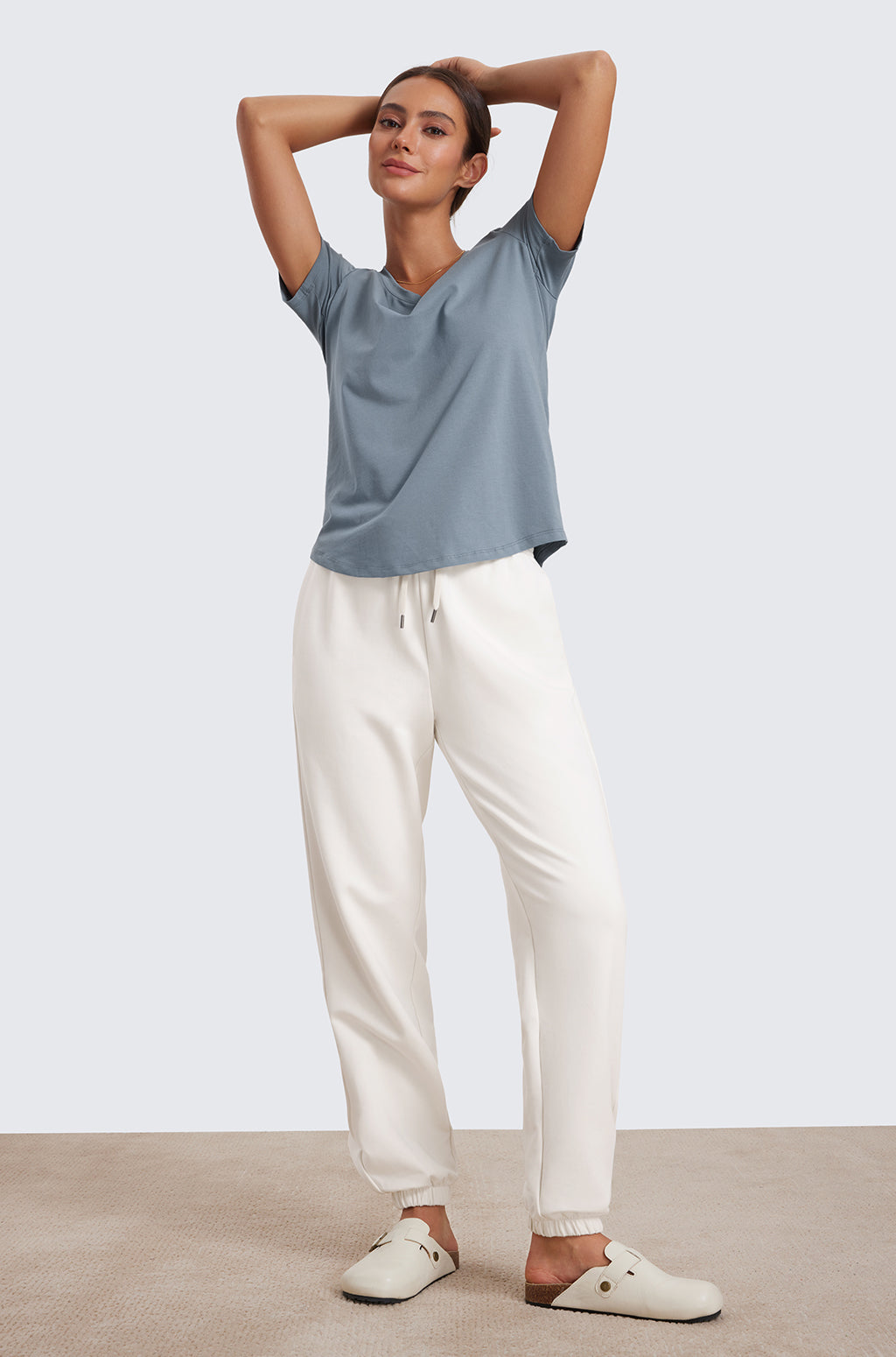 Cotton Fleece Joggers with Pockets 28"