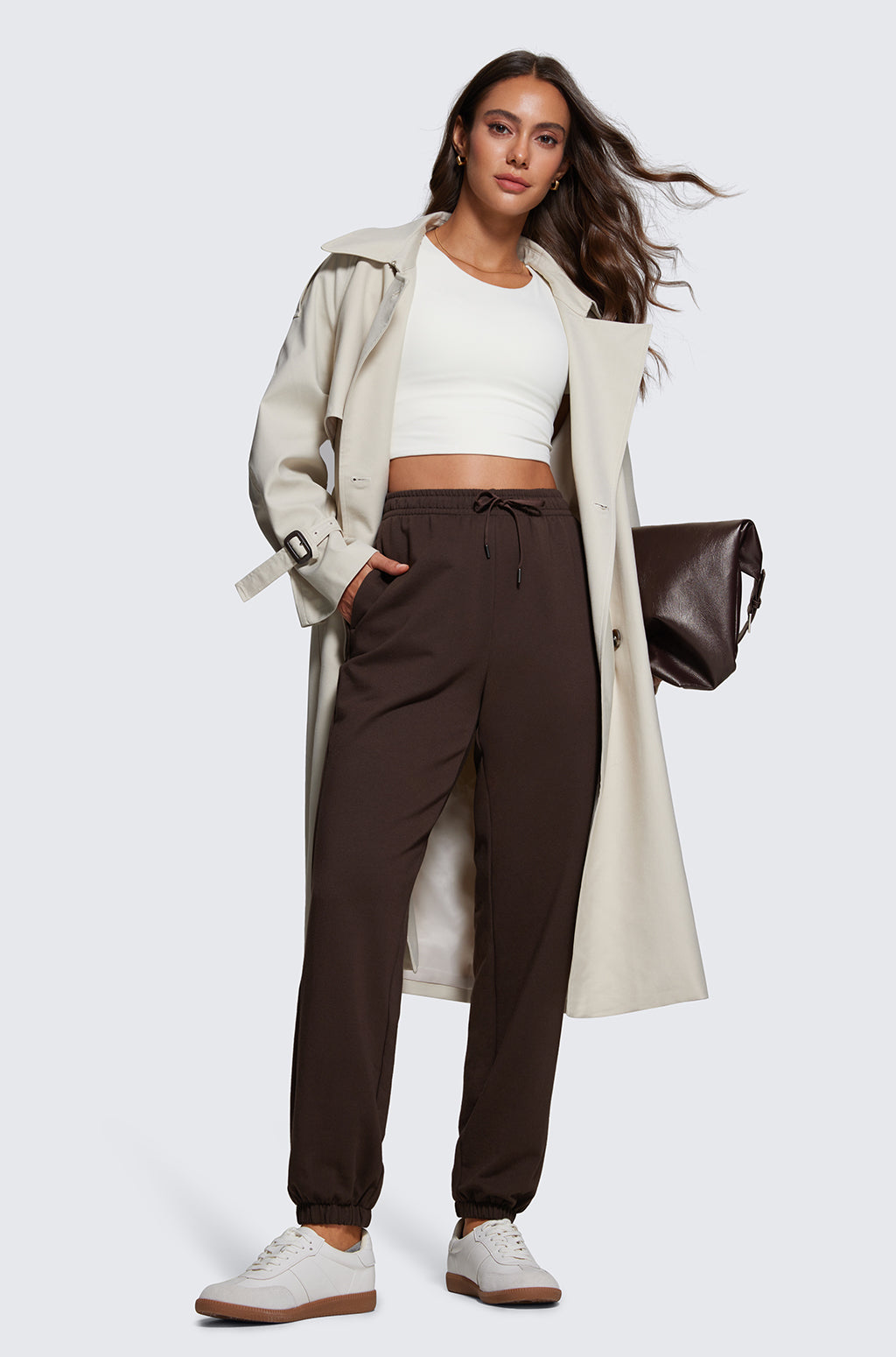 Cotton Fleece Joggers with Pockets 28"