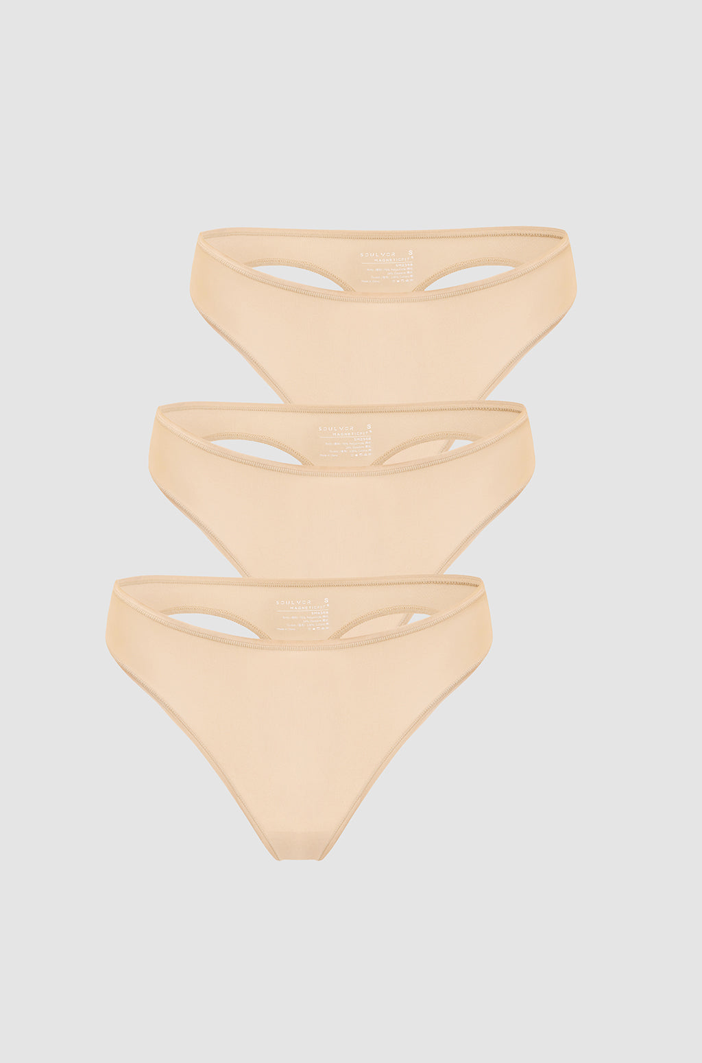 Stretchy Low Rise Thongs 3 Pack