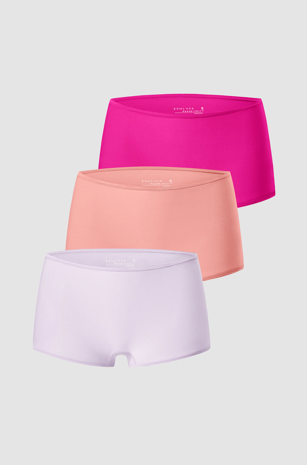 Stretchy Mid Waist Boy Shorts 3 Pack