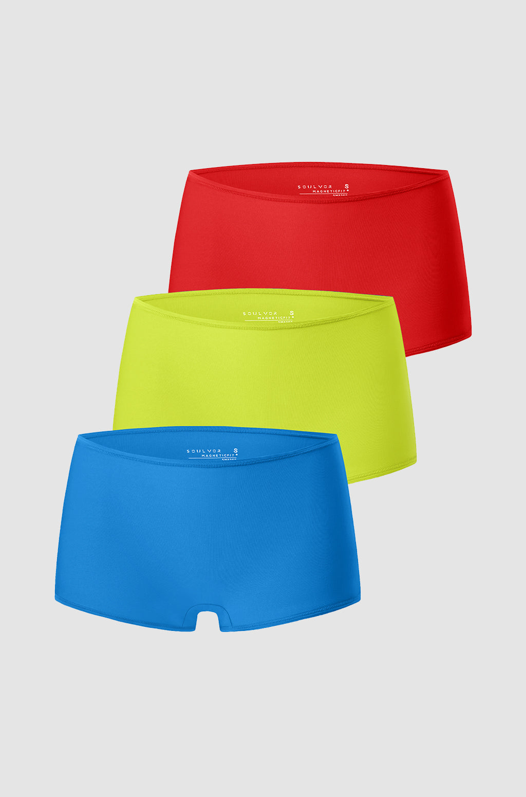 Stretchy Mid Waist Boy Shorts 3 Pack