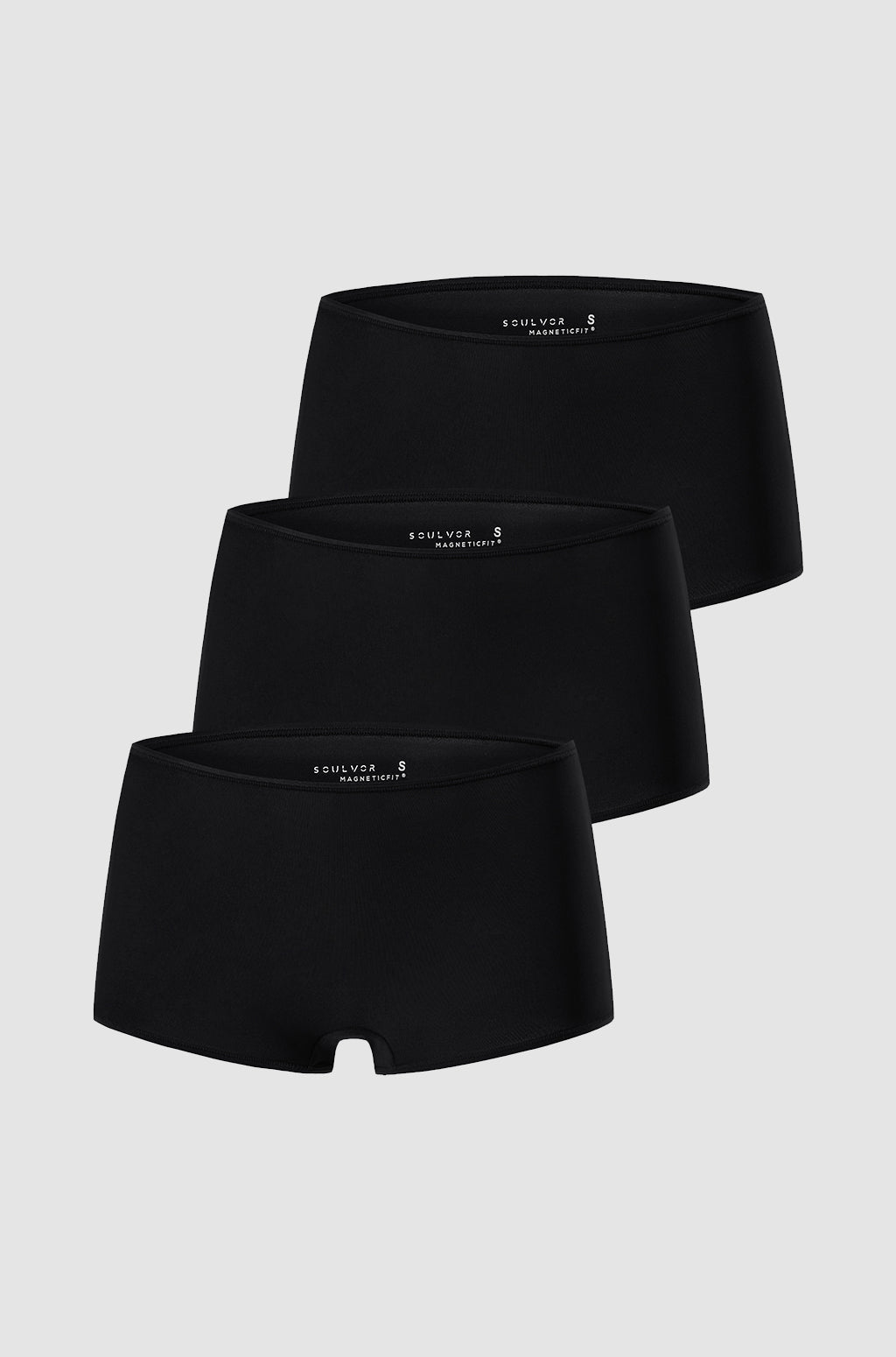 Stretchy Mid Waist Boy Shorts 3 Pack