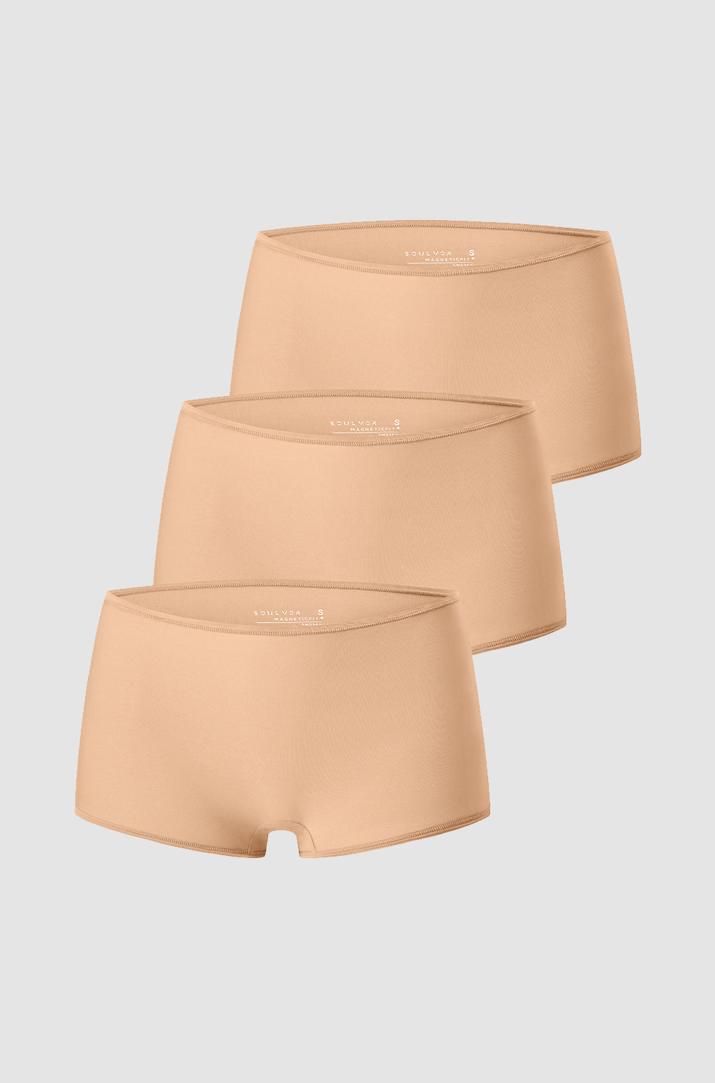 Stretchy Mid Waist Boy Shorts 3 Pack