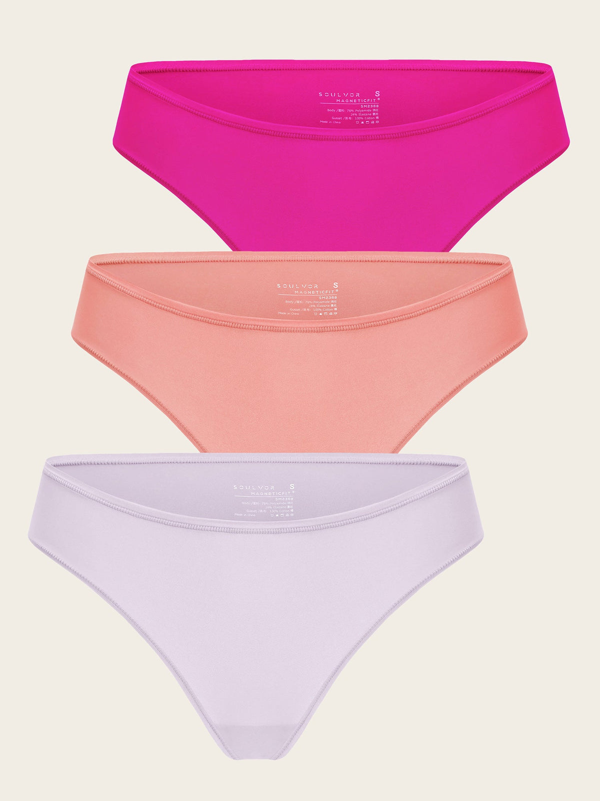 Cheeky High Cut Bikini 3 Pack