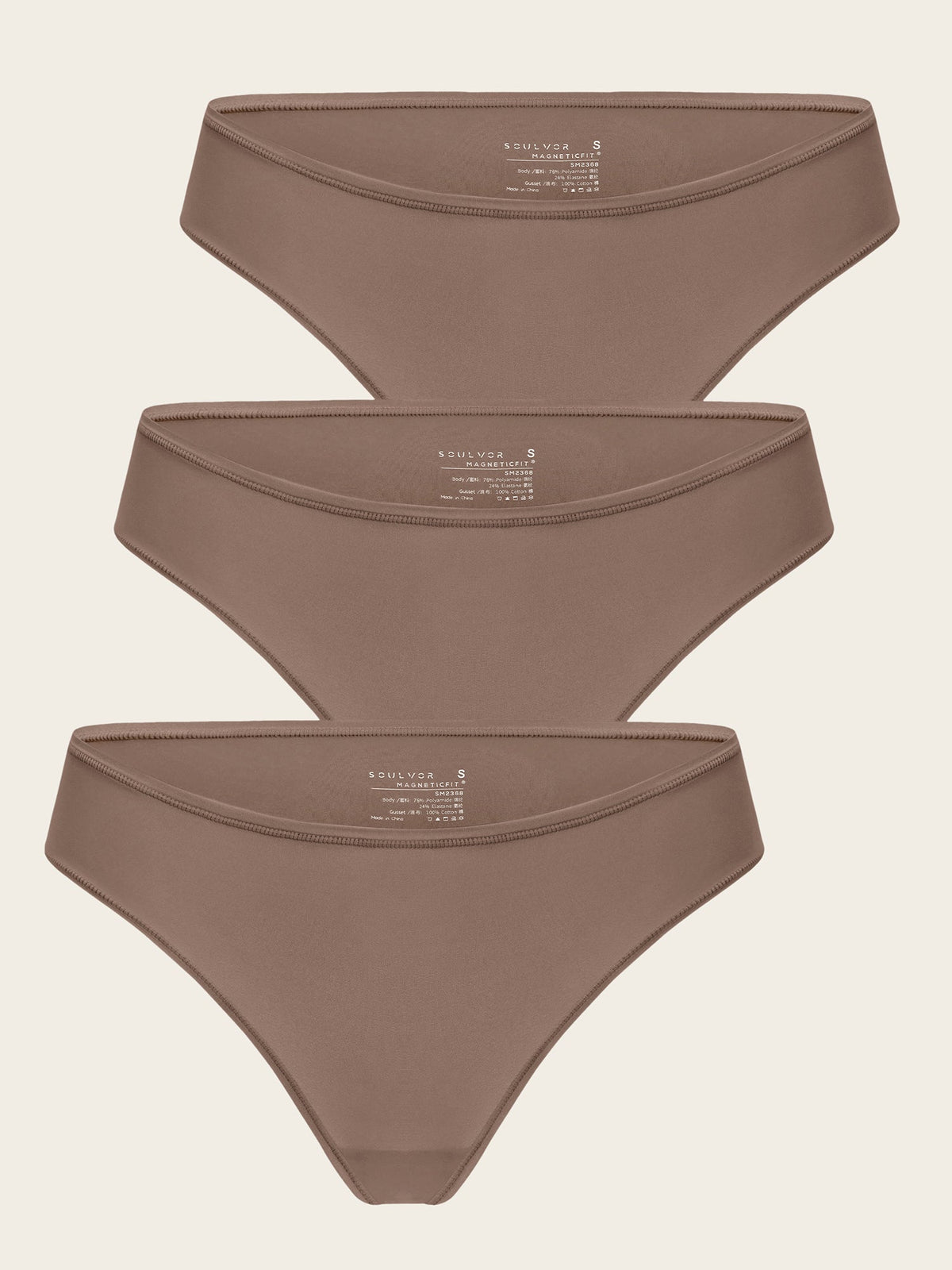 Cheeky High Cut Bikini 3 Pack