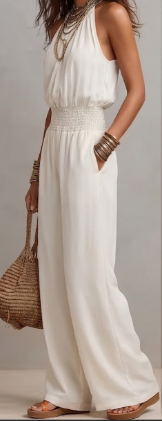 Camille | Effortless Halter Wide-Leg Jumpsuit