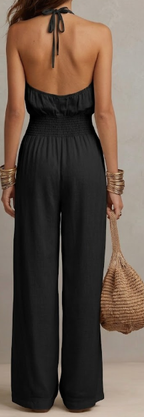 Camille | Effortless Halter Wide-Leg Jumpsuit