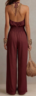 Camille | Effortless Halter Wide-Leg Jumpsuit