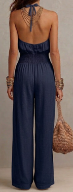 Camille | Effortless Halter Wide-Leg Jumpsuit