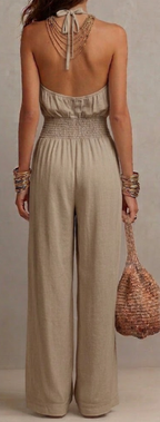 Camille | Effortless Halter Wide-Leg Jumpsuit