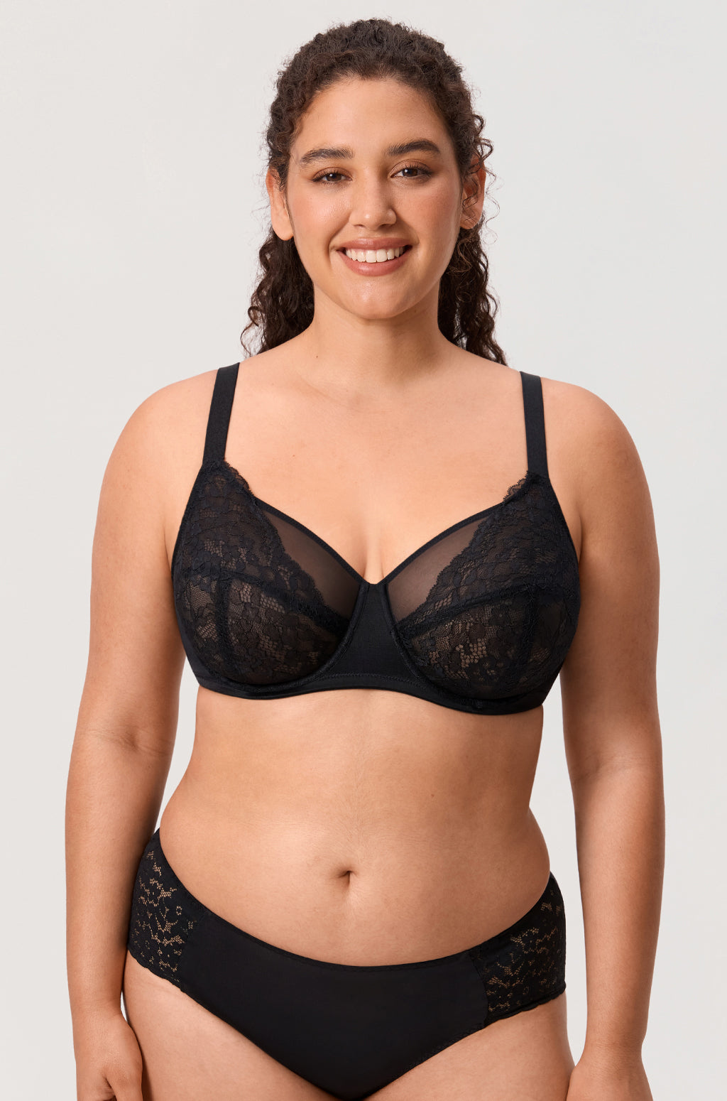 Full Coverage Sheer Mesh Lace Bra