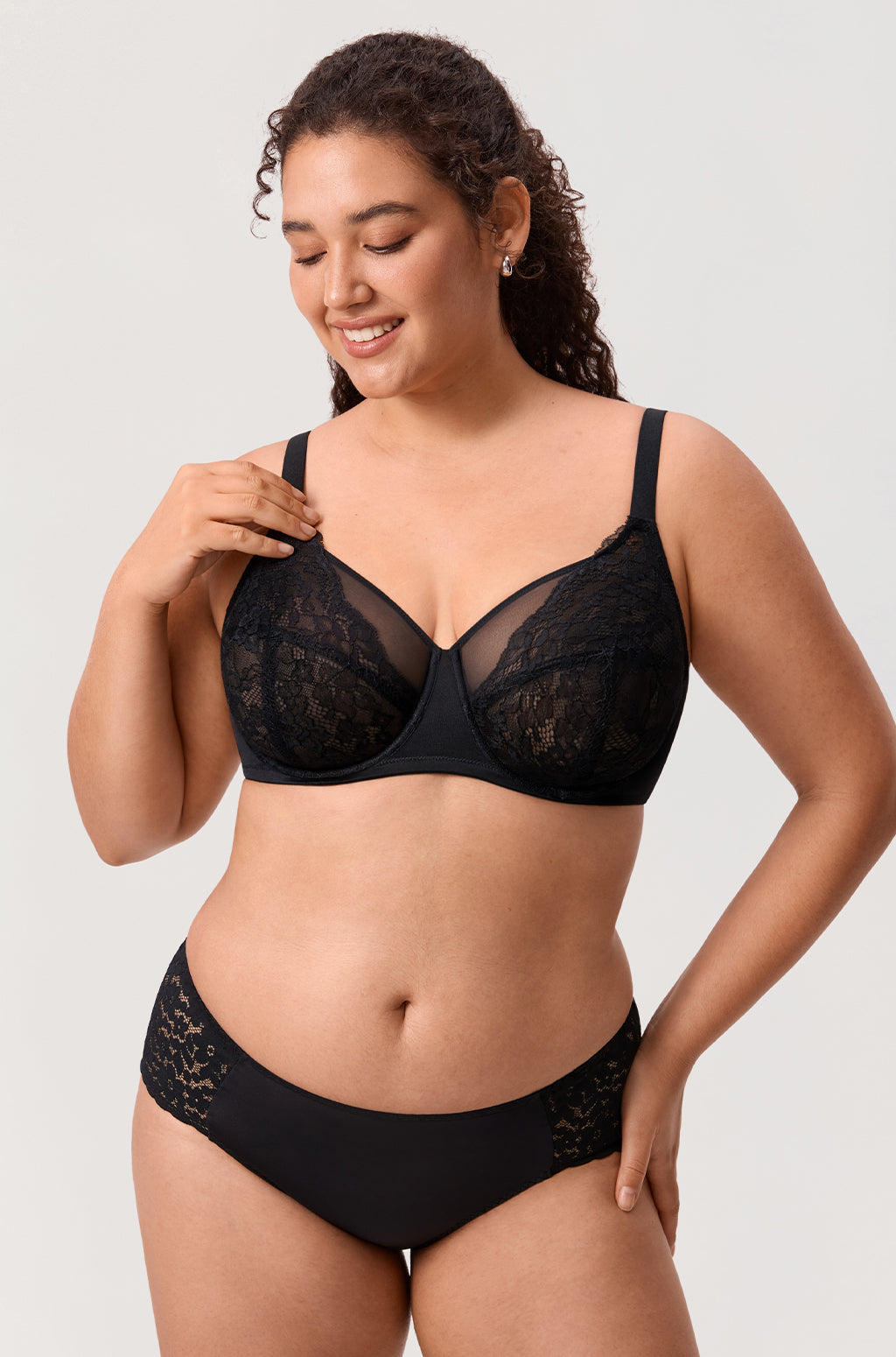 Full Coverage Sheer Mesh Lace Bra