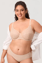Full Coverage Sheer Mesh Lace Bra