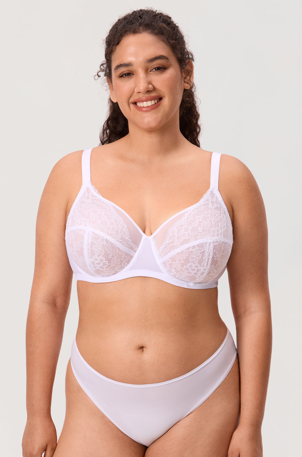 Full Coverage Sheer Mesh Lace Bra
